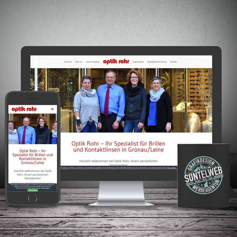 Neue Homepage für Optik Rohr in Gronau.