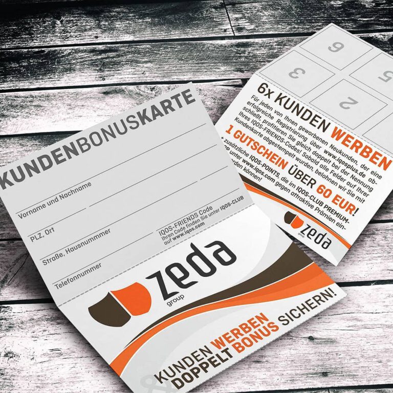 Bonuskarten für die Zeda-Group