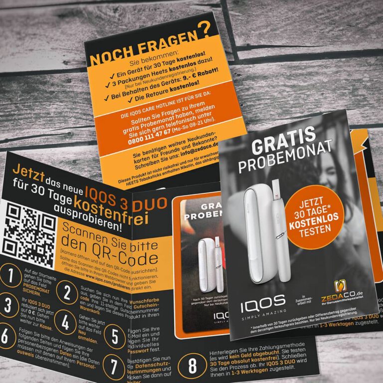 Broschüre IQOS-Probemonat für Zedaco.de