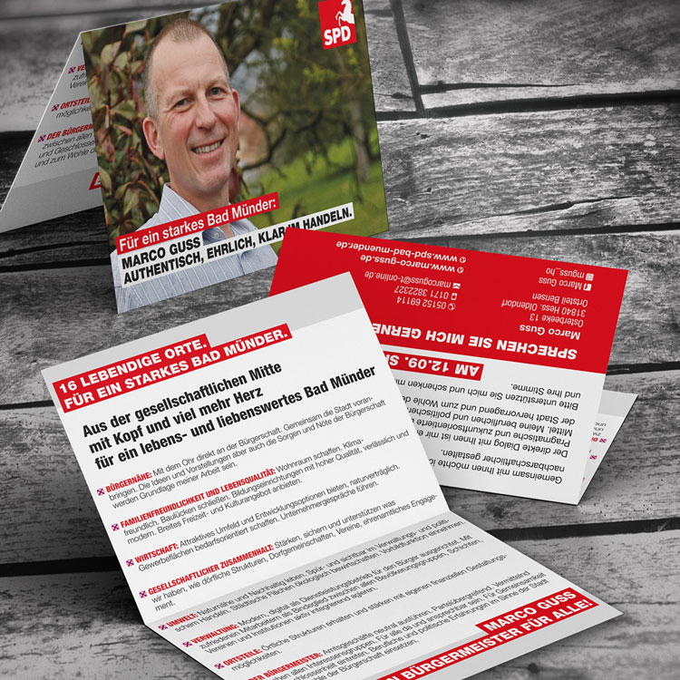Imageflyer für Bürgermeisterwahl 2021 in Bad Münder für Marco Guss